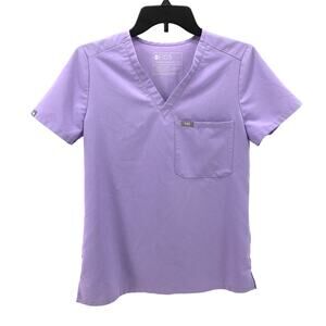 FIGS Catarina One-Pocket Scrub Top Lavender Dew Purple Extra Small XS  Nursing